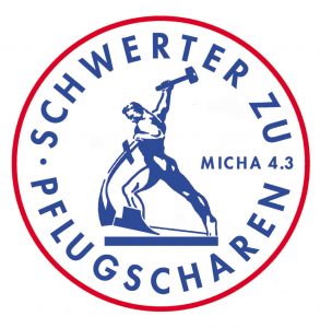 Logo Friedensdekade - Schwerter zu Pflugscharen